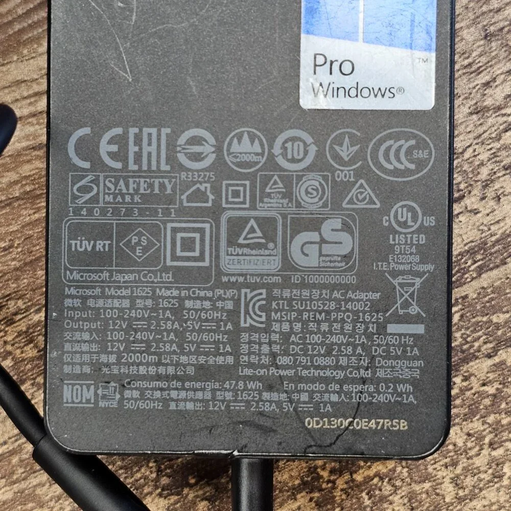 1625 Surface Pro 3 4 5 Charger 36W Power Supply w USB A Port